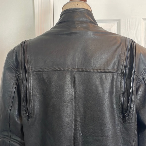 Vintage aviator leather jacket bomber motorcycle brown women’s size 36 - Picture 11 of 16